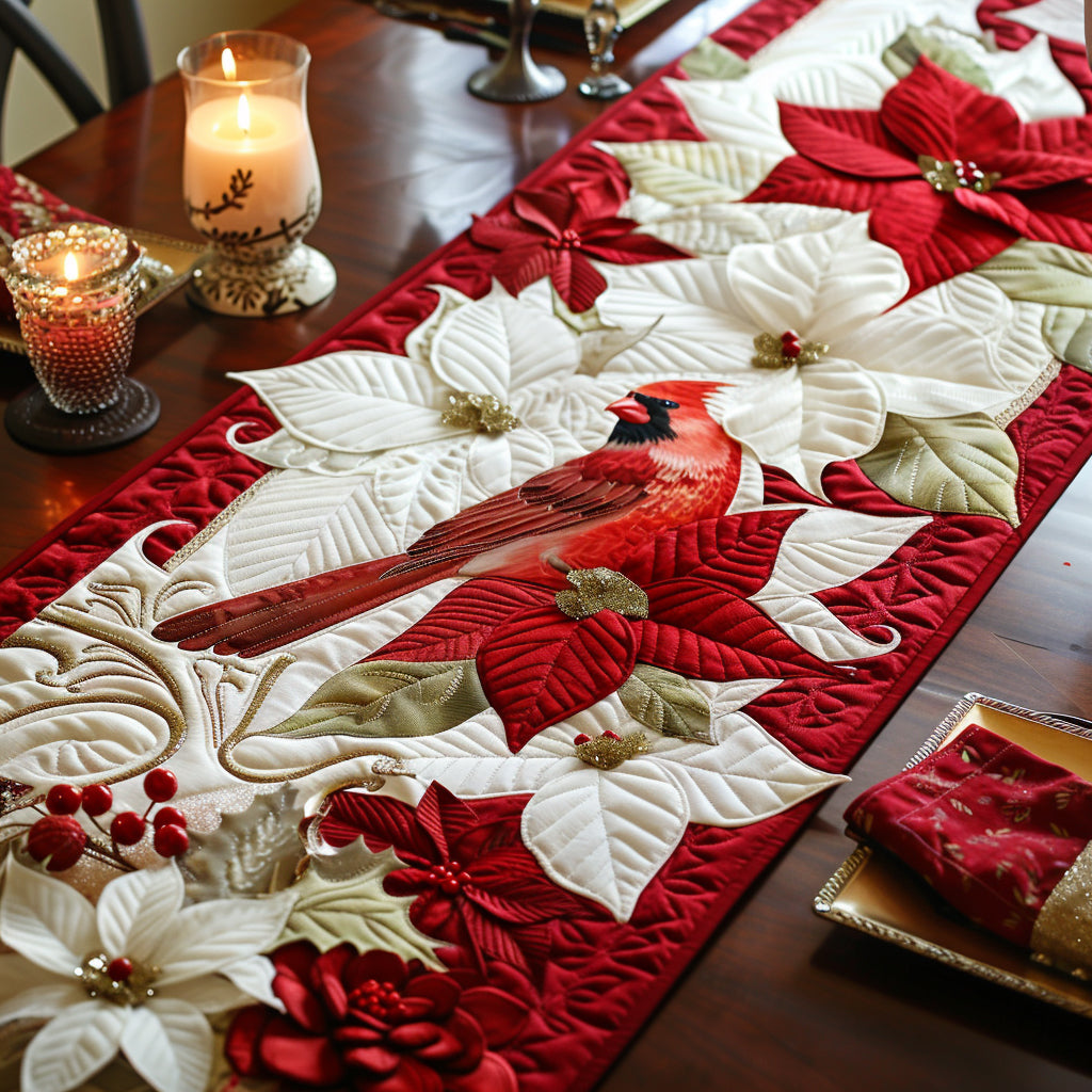 Scarlet Whispers Quilted Table Runner NCU0DV1172