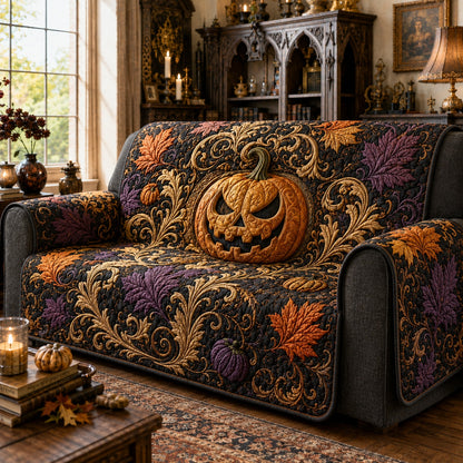Scary Pumpkin Quilted Sofa Cover NCU0PVL942