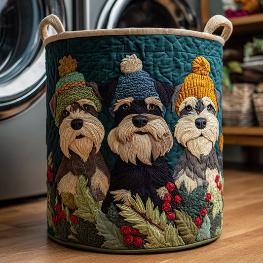 Schnauzer Berry Hat Quilted Laundry Basket NCU0HNH533