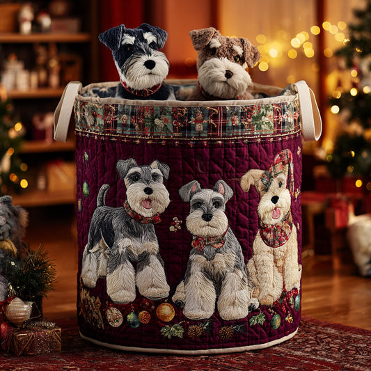 Schnauzer Noel Quilted Laundry Basket NCU0DV1082