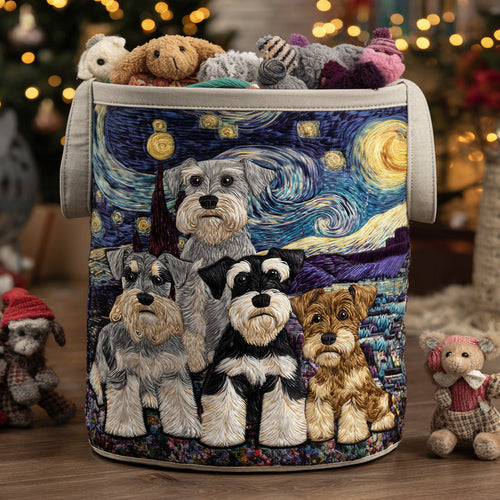 Schnauzer Spirit Quilted Laundry Basket NCU0DV1089