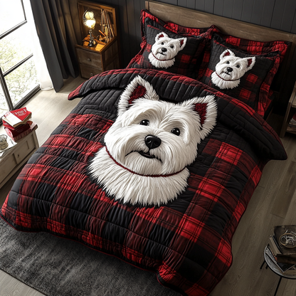 Scottish Pup 3-Piece Quilted Bedding Set NCU0DV449