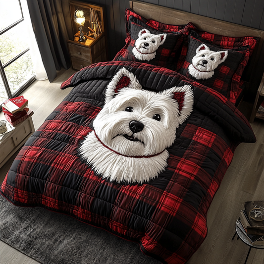 Scottish Pup 3-Piece Quilted Bedding Set NCU0DV449