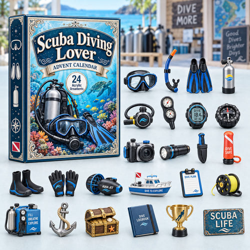 CHRISTMAS KICKOFF 40% OFF - Scuba Diving Lover Advent Calendar 2026 - 24-Day Festive Countdown, Acrylic Charms Blind Box - Gift For Outdoor Hobby Lovers AC0HA264