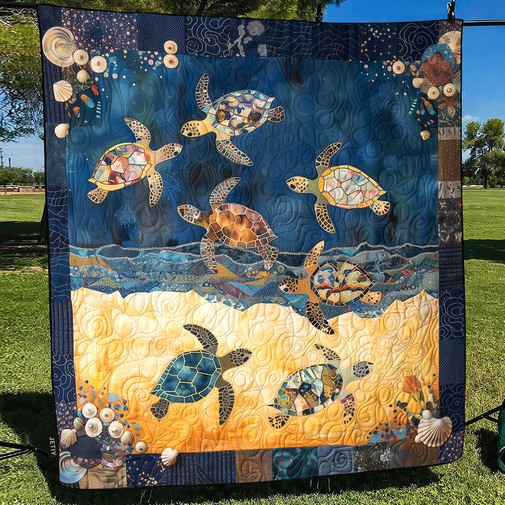 Sea Turtle Mingle Quilted Blanket NCU0TH1180