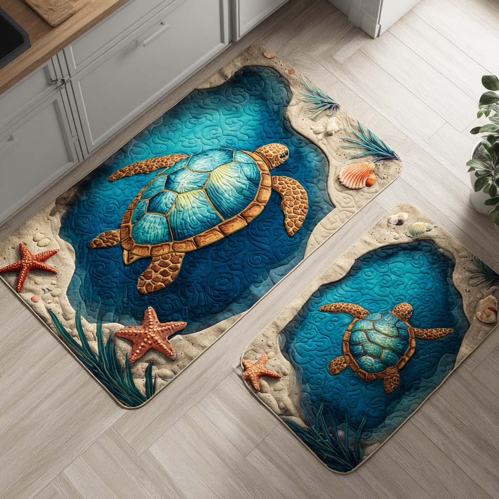 Sea Bloom Flow Kitchen Area Rug NCU0TD1439