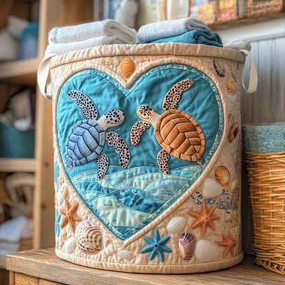 Sea Haven Quilted Laundry Basket NCU0NNL135