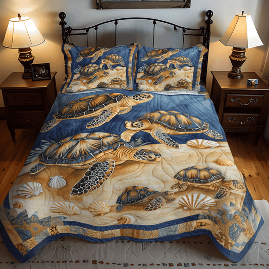 Sea Turtle Cove 3-Piece Quilted Bedding Set NCU0TH1339