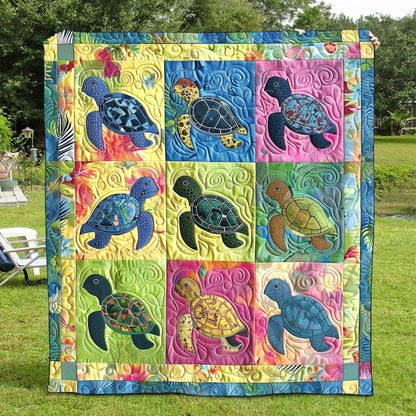 Sea Turtle Haven Quilted Blanket NCU0TL679