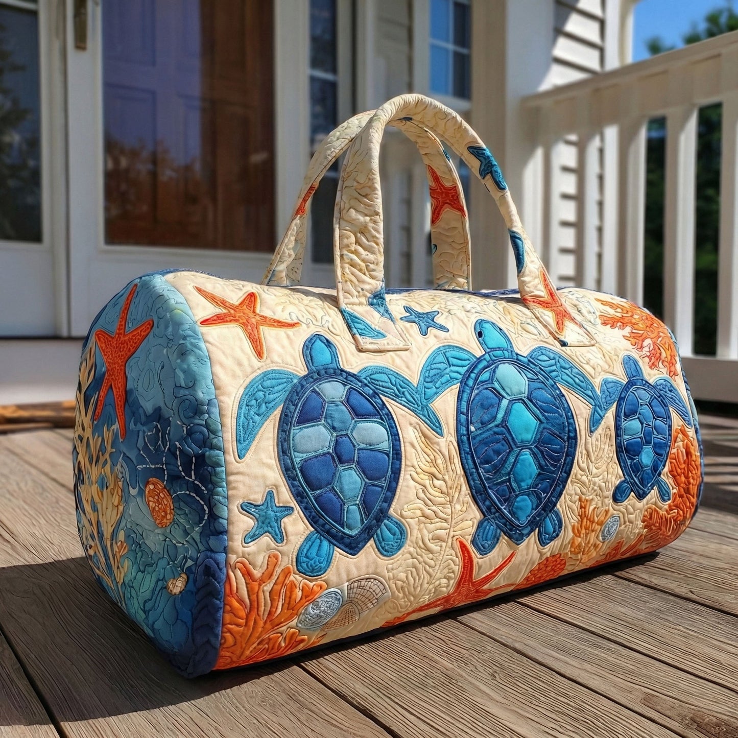 Sea Turtle Quilted Duffle Bag NCU0DDK2443