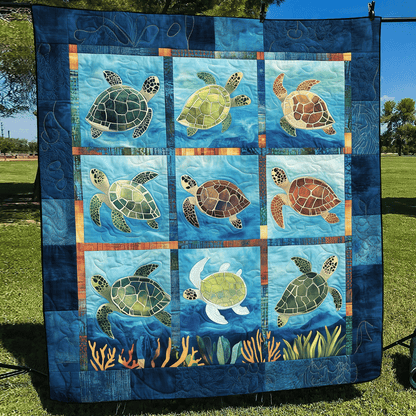 Sea Turtle Sanctuary Quilted Blanket NCU0TL1032