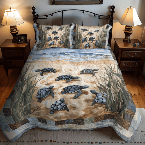 Sea Turtle Sojourn 3-Piece Quilted Bedding Set NCU0TH1327