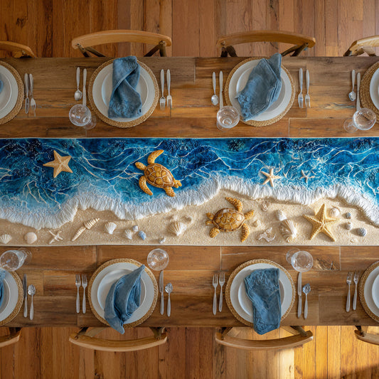 Sea Wave Quilted Table Runner NCU0HNH837