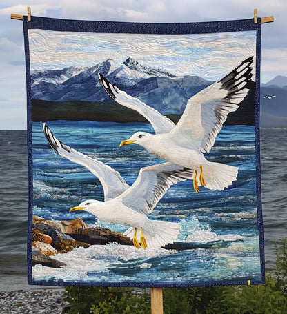 Seagull Skies Art Quilt Hanging NCU0PT679