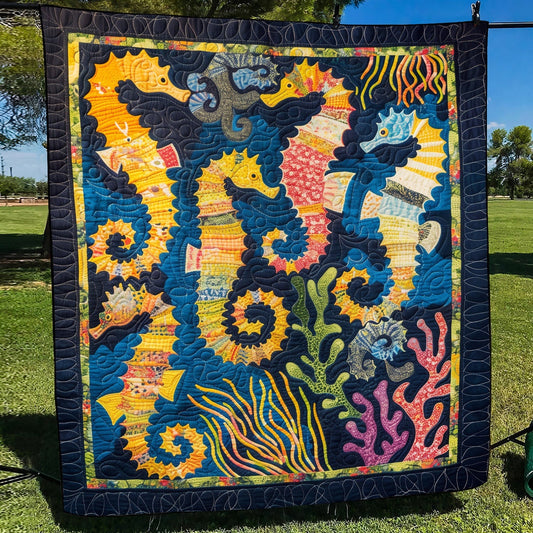 Seahorse Coral Quilted Blanket NCU0TH1247