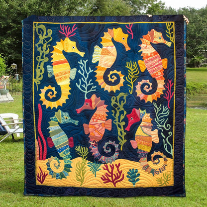 Seahorse Dance Quilted Blanket NCU0TH1248