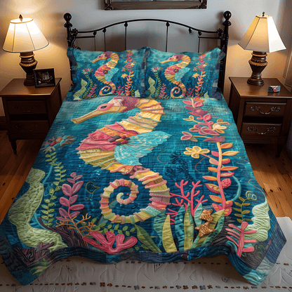 Seahorse Fairytale 3-Piece Quilted Bedding Set NCU0TH1269