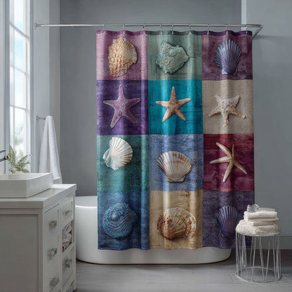 Seashell Patch Shower Curtain NCU0NTD1425