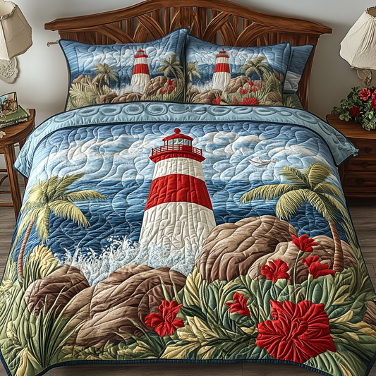 Seaside Bliss 3-Piece Quilted Bedding Set NCU0NVH659