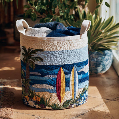 Seaside Calm Quilted Laundry Basket NCU0DV2040