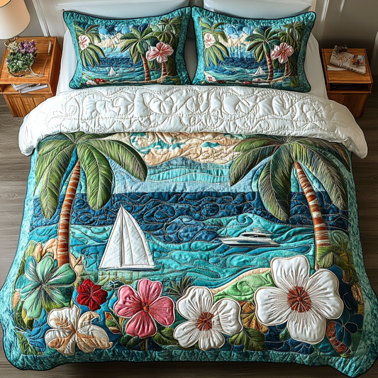 Seaside Escape Quilted Bedding Set NCU0DV195