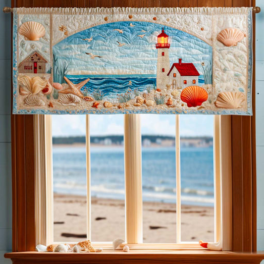 Seaside Lighthouse Quilted Valance NCU0NNT1592