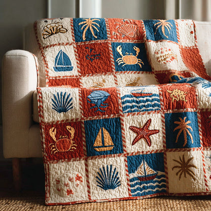 Seaside Pattern Quilted Blanket NCU0NTD1511