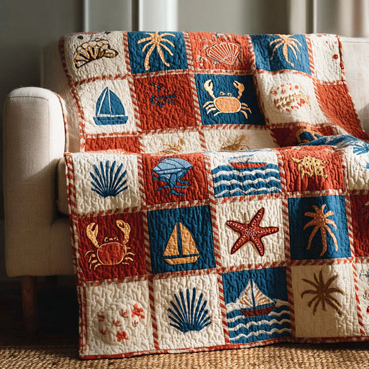 Seaside Pattern Quilted Blanket NCU0NTD1511