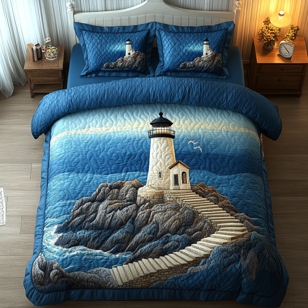 Seaside Sentinel 3-Piece Quilted Bedding Set NCU0DDK212