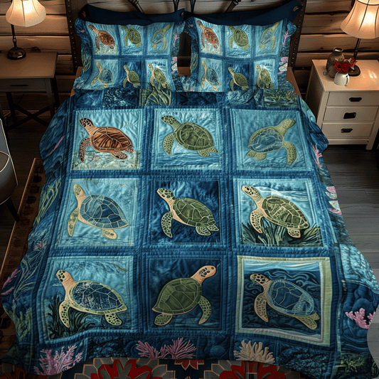 Seaside Serenity 3-Piece Quilted Bedding Set NCU0TL1472