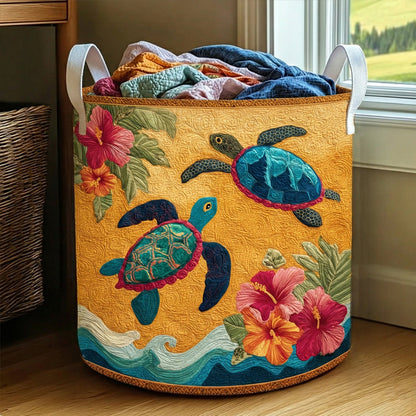 Seaside Serenity Quilted Laundry Basket NCU0NNT2974