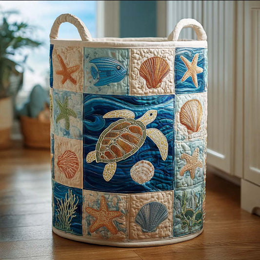 Seaside Serenity Quilted Laundry Basket NCU0NTD022