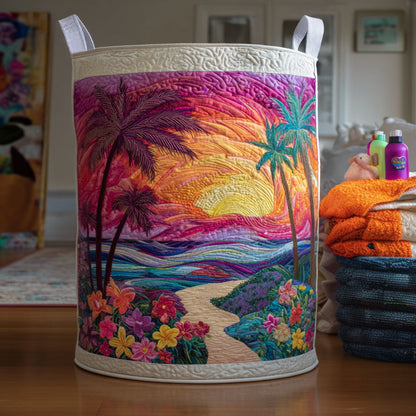 Seaside Serenity Quilted Laundry Basket NCU0PTT1219