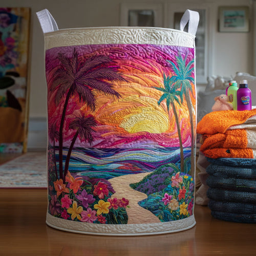 Seaside Serenity Quilted Laundry Basket NCU0PTT1219