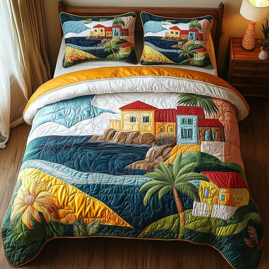 Seaside Siena 3-Piece Quilted Bedding Set NCU0DV522