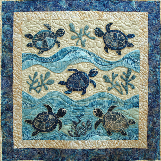 Seaside Turtle Quilted Blanket NCU0DDK129
