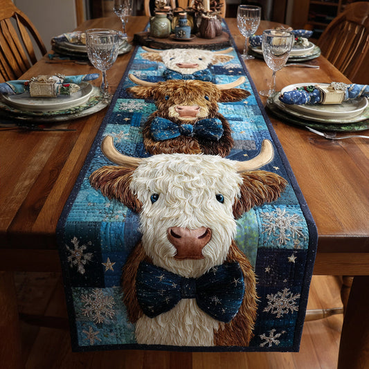 Seasonal Highland Cow Quilted Table Runner NCU0HNH601