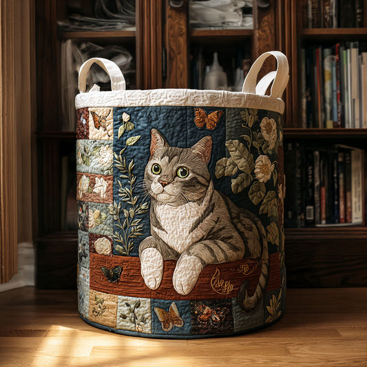 Secret Garden Cat Quilted Laundry Basket NCU0PTT1946