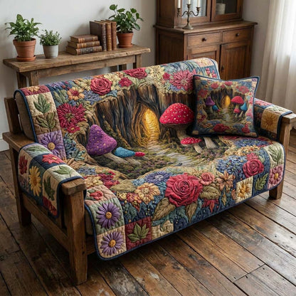 Secret Mushroom Path Quilted Sofa Cover NCU0DQQ0692