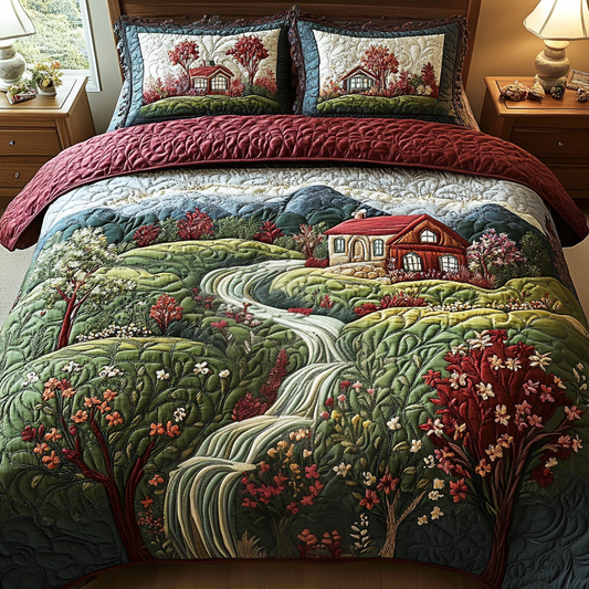Serene Garden 3-Piece Quilted Bedding Set NCU0NVH343