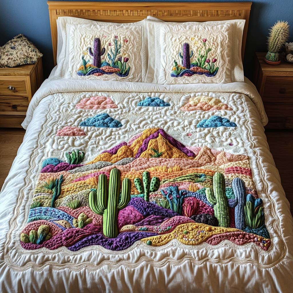 Serene Mountains 3-Piece Quilted Bedding Set NCU0NT2057