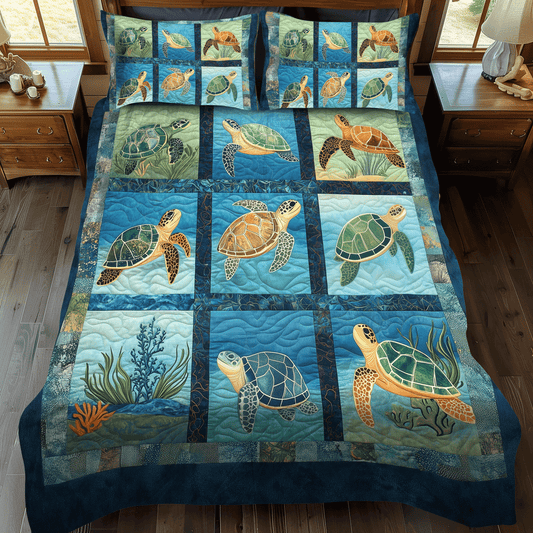 Serene Seas 3-Piece Quilted Bedding Set NCU0TL1131