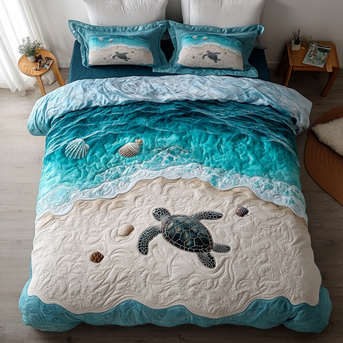 Serene Shell 3-Piece Quilted Bedding Set NCU0DDK038