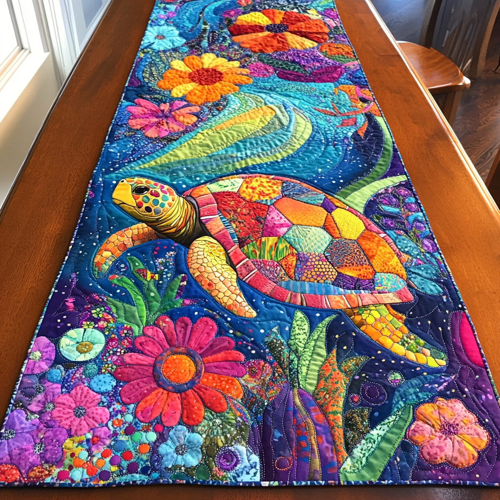 Serene Shell Quilted Table Runner NCU0DDK146 – Quiltnest