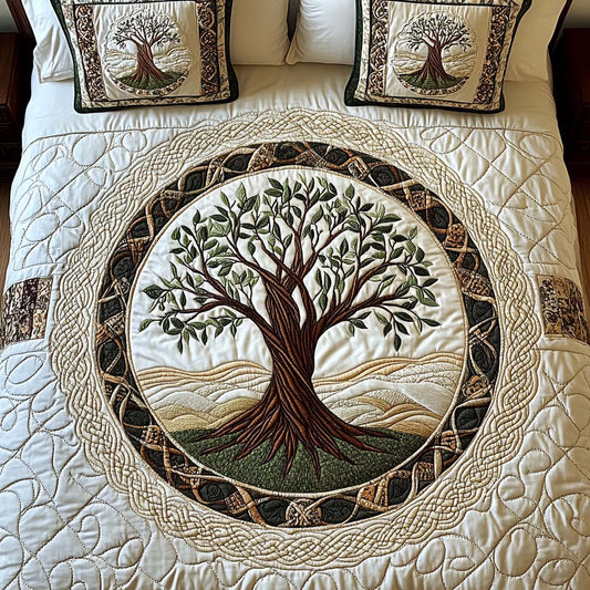 Serene Woodland 3-Piece Quilted Bedding Set NCU0NT2261