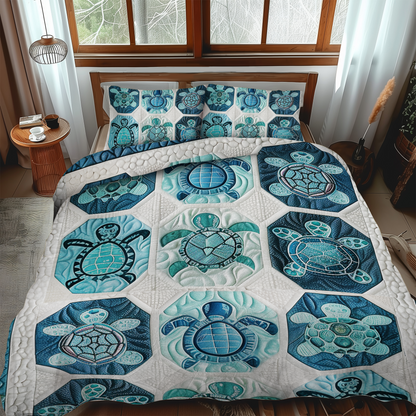 Serenity Turtle 3-Piece Quilted Bedding Set NCU0DV033