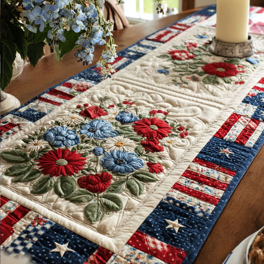 Sestercentennial Star Quilted Table Runner NCU0PTT3106