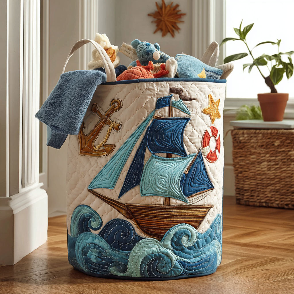 Set Sail Quilted Laundry Basket NCU0PTT1017