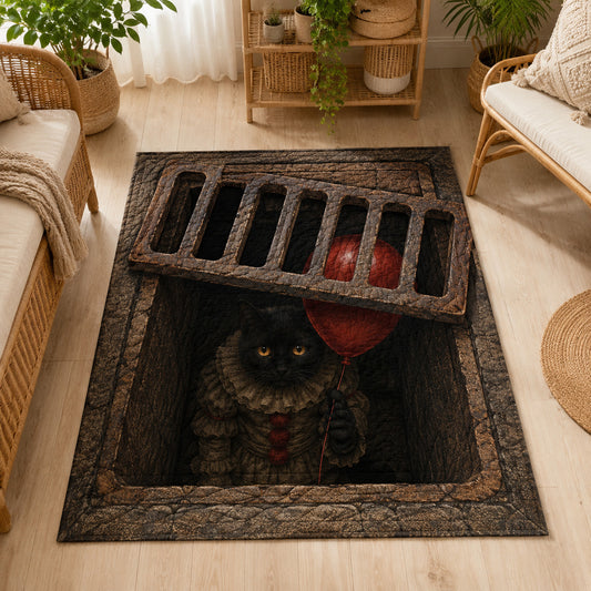 Sewer Balloon Cat Area Rug NCU0PVL859