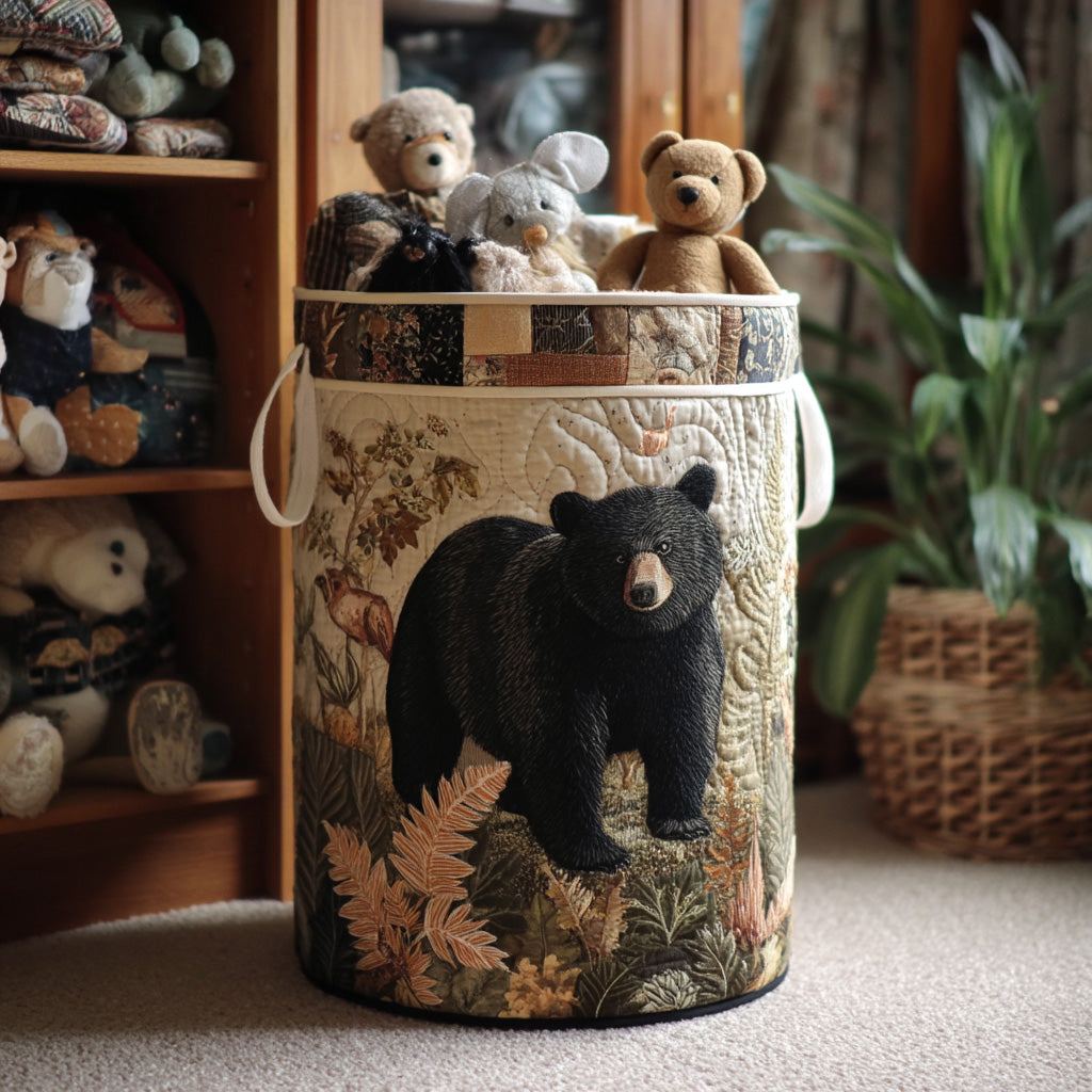 Shadow Bear Quilted Laundry Basket NCU0DV790